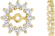 14K Gold Natural Diamond Halo-Style Earring Jackets V - Yellow Gold