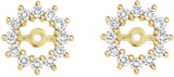 14K Gold Natural Diamond Halo-Style Earring Jackets V - Yellow Gold - view 2