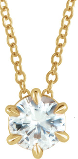 14K Gold Round Natural Diamond Solitaire Necklace or Slide Pendant – up to 1/4 CTW - Yellow Gold