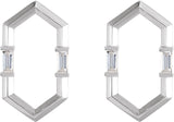 Platinum Straight Baguette Natural Diamond Geometric Earrings – 4x2mm - view 2