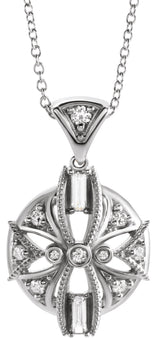 Platinum Vintage-Inspired Necklace or Pendant