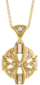 14K Gold Vintage-Inspired Necklace or Pendant - Yellow Gold