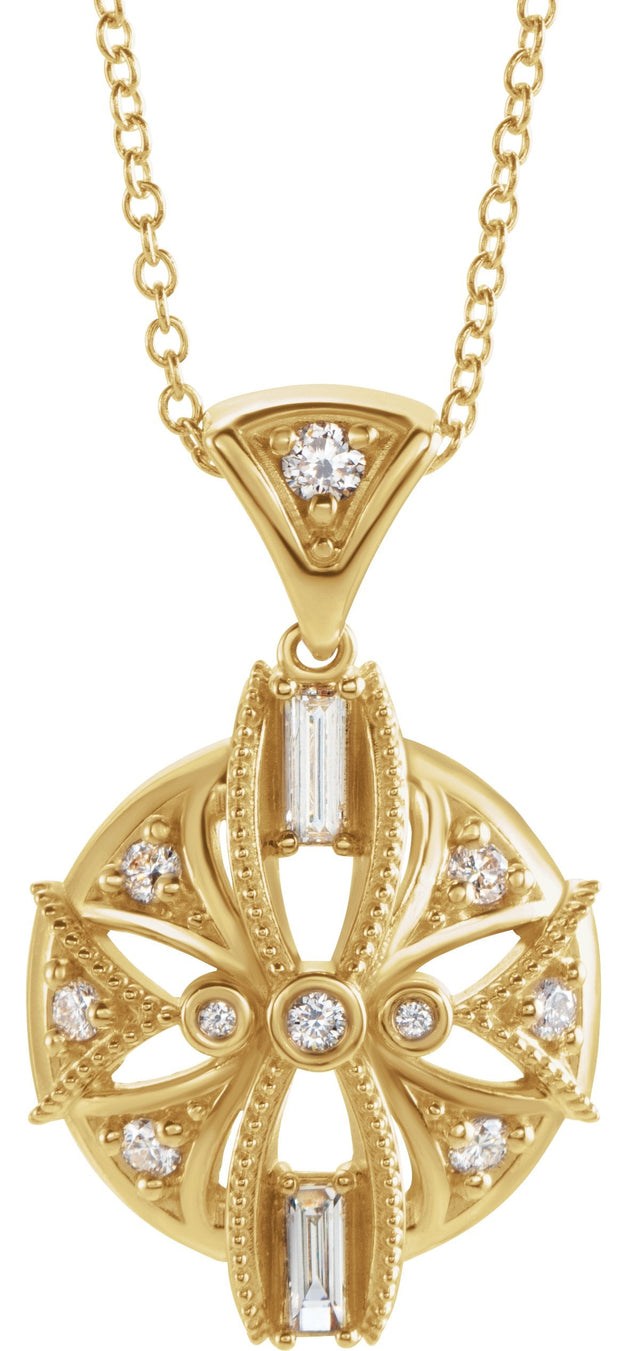 14K Gold Vintage-Inspired Necklace or Pendant - Yellow Gold