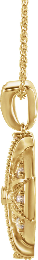 14K Gold Vintage-Inspired Necklace or Pendant - Yellow Gold - view 2
