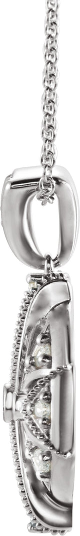 Platinum Vintage-Inspired Necklace or Pendant - view 2