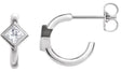 Platinum Marquise Natural Diamond Accented Huggie Earrings
