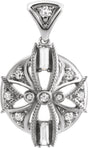14K Gold Vintage-Inspired Necklace or Pendant - White Gold