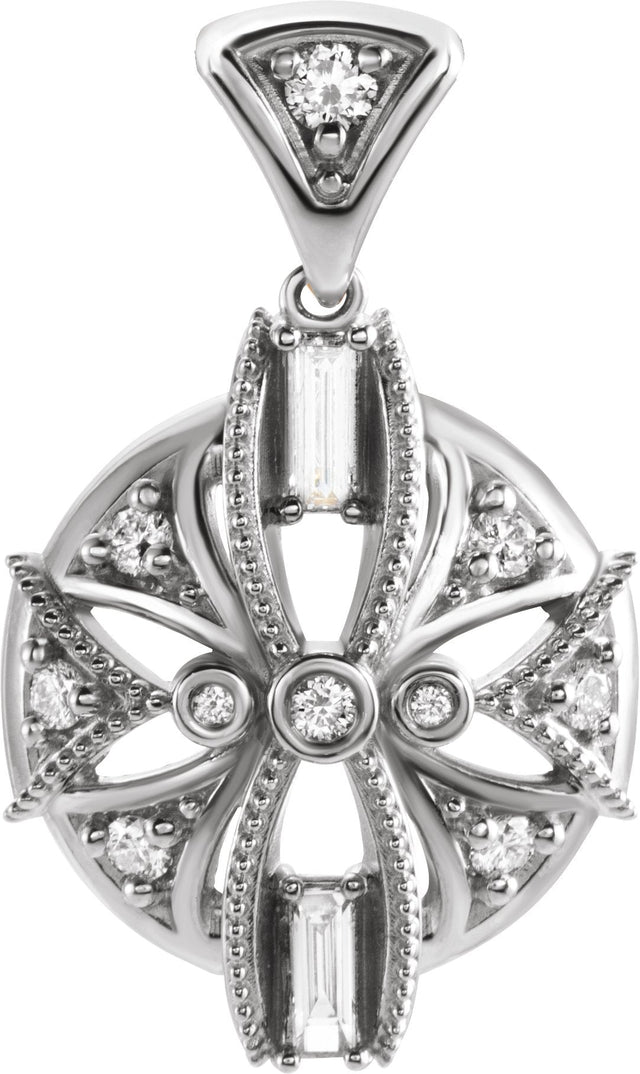 Platinum Vintage-Inspired Necklace or Pendant