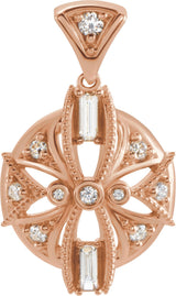 14K Gold Vintage-Inspired Necklace or Pendant - Rose Gold