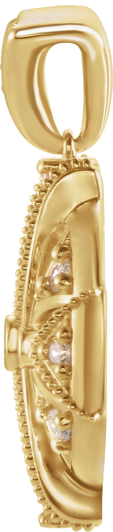 14K Gold Vintage-Inspired Necklace or Pendant - Yellow Gold - view 2