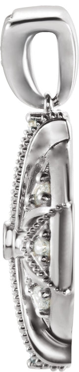 Platinum Vintage-Inspired Necklace or Pendant - view 2