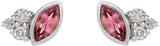 Platinum Marquise Natural Pink Tourmaline Accented Bezel-Set Earrings - view 2