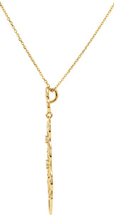 14K Gold Round Natural Diamond Fleur-de-lis Necklace or Pendant – 1/6 CTW - view 2