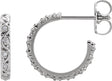 Platinum Round Natural Diamond Sculptural Hoop Earrings