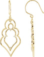 14K Gold Round Natural Diamond Freeform Earrings – 1.5mm Stones