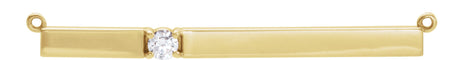 14K Gold Round Lab-Grown Diamond Engravable Accented Bar Necklace - Yellow Gold
