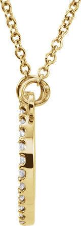 14K Gold Round Lab-Grown Diamond Petite Circle Necklace – 1/8 CTW - Yellow Gold - view 2