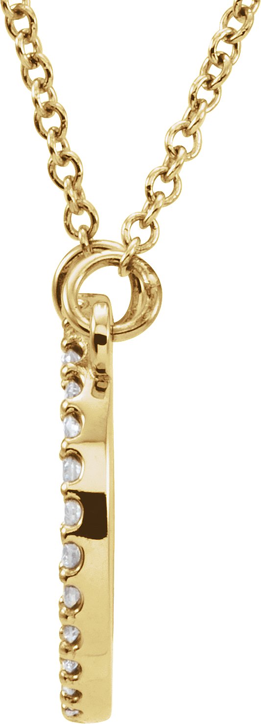14K Gold Round Lab-Grown Diamond Petite Circle Necklace – 1/8 CTW - Yellow Gold - view 2