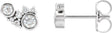 Platinum Round Natural Diamond Scattered Bezel-Set Earrings