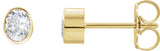 14K Gold Lab-Grown Diamond Oval Bezel-Set Stud Earrings - Yellow Gold