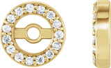 14K Gold Natural Diamond Halo-Style Earring Jackets XIV - Yellow Gold