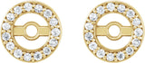 14K Gold Natural Diamond Halo-Style Earring Jackets XIV - Yellow Gold - view 2