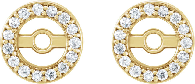 14K Gold Natural Diamond Halo-Style Earring Jackets XIV - Yellow Gold - view 2