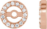 14K Gold Natural Diamond Halo-Style Earring Jackets XIV - Rose Gold
