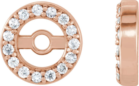 14K Gold Natural Diamond Halo-Style Earring Jackets XIV - Rose Gold