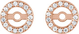 14K Gold Natural Diamond Halo-Style Earring Jackets XIV - Rose Gold - view 2