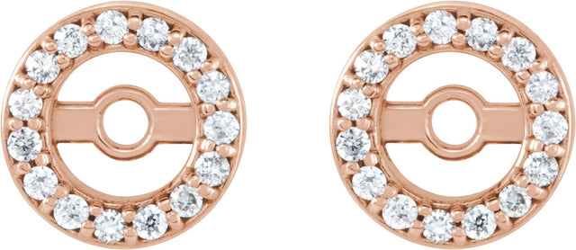 14K Gold Natural Diamond Halo-Style Earring Jackets XIV - Rose Gold - view 2
