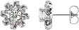 Platinum Natural Diamond Round 4-Prong Halo-Style Twist Earrings