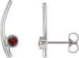 Platinum Round Lab-Grown Ruby Bezel-Set Ear Climbers