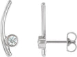 Platinum Round Natural White Sapphire Bezel-Set Ear Climbers