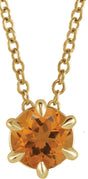 14K Gold Round Natural Citrine Solitaire Necklace or Slide Pendant III - Yellow Gold