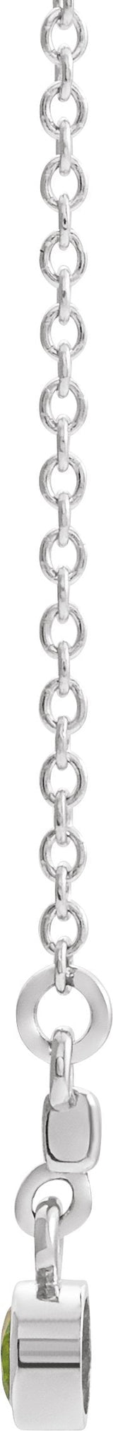 Platinum Round Natural White Sapphire Bezel-Set Bar Necklace - view 2