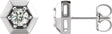 Platinum Natural Diamond Round 3-Prong Geometric Earrings – 4mm Stones