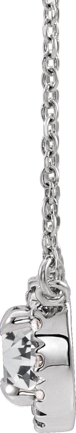 Platinum Round Natural Diamond French-Set Halo-Style Necklace - view 2