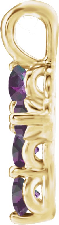 14K Gold Round Natural Alexandrite Accented Cross Necklace or Pendant - Yellow Gold - view 2