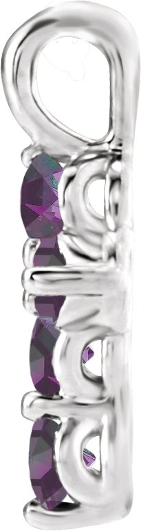 Platinum Round Lab-Grown Alexandrite Accented Cross Necklace or Pendant - view 2