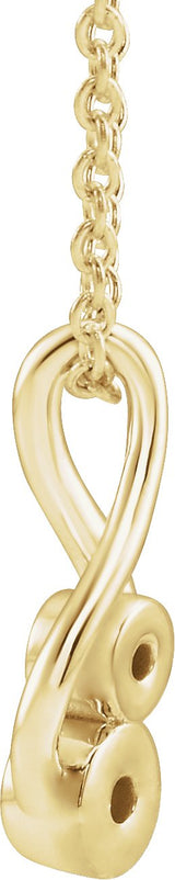 14K Gold Round Natural Diamond Forever Embrace Necklace or Pendant - Yellow Gold - view 2