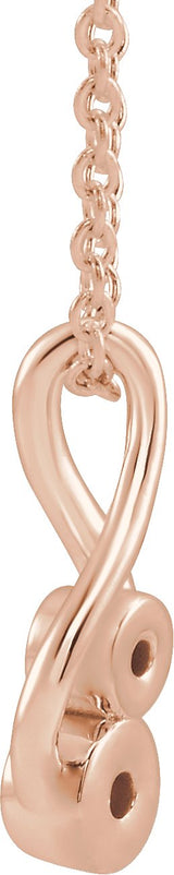 14K Gold Round Natural Diamond Forever Embrace Necklace or Pendant - Rose Gold - view 2