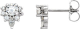 Platinum Round Natural White Sapphire Accented Earrings