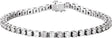 14K Gold Round Natural Diamond Line Bracelet – 3mm Stones - White Gold