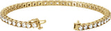 14K Gold Round Lab-Grown Diamond Line Bracelet - Yellow Gold - view 2