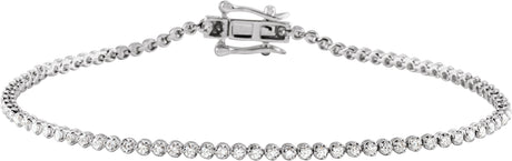 14K Gold Round Natural Diamond Line Bracelet VII