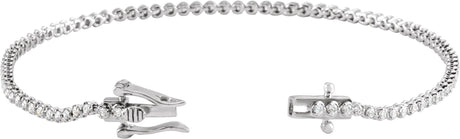 14K Gold Round Natural Diamond Line Bracelet VII - view 2