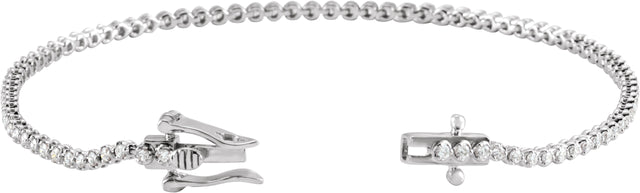 14K Gold Round Natural Diamond Line Bracelet VII - view 2