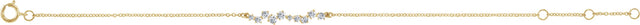 14K Gold Round Natural Diamond Accented Bar Bracelet – 22.7x4mm - Yellow Gold - view 2