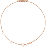 14K Gold Round Natural Diamond Accented Bar Bracelet – 12.7x2.62mm - Rose Gold